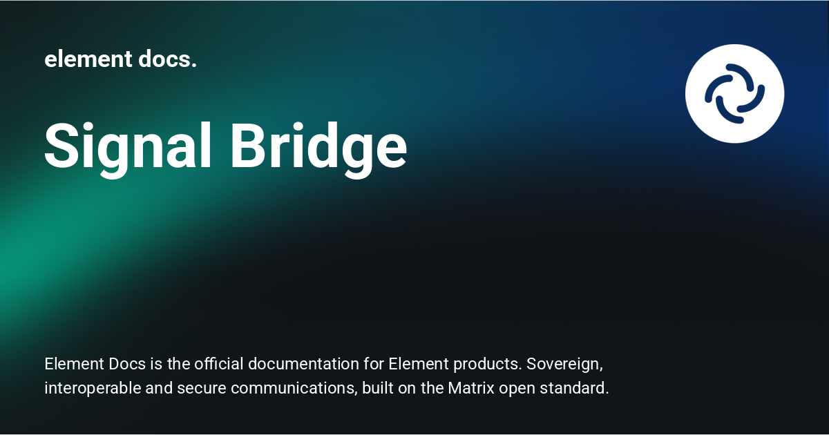 Signal Bridge - element docs.