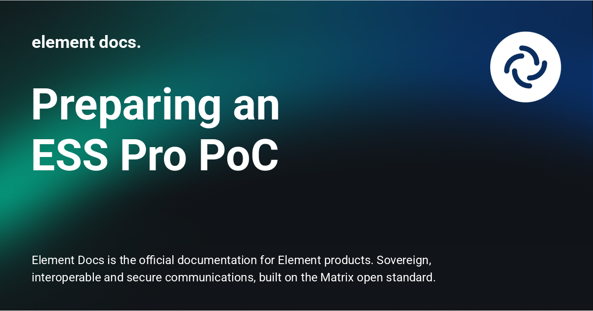 Element Poc Reference Ranges Preparing an ESS Pro PoC - element docs.