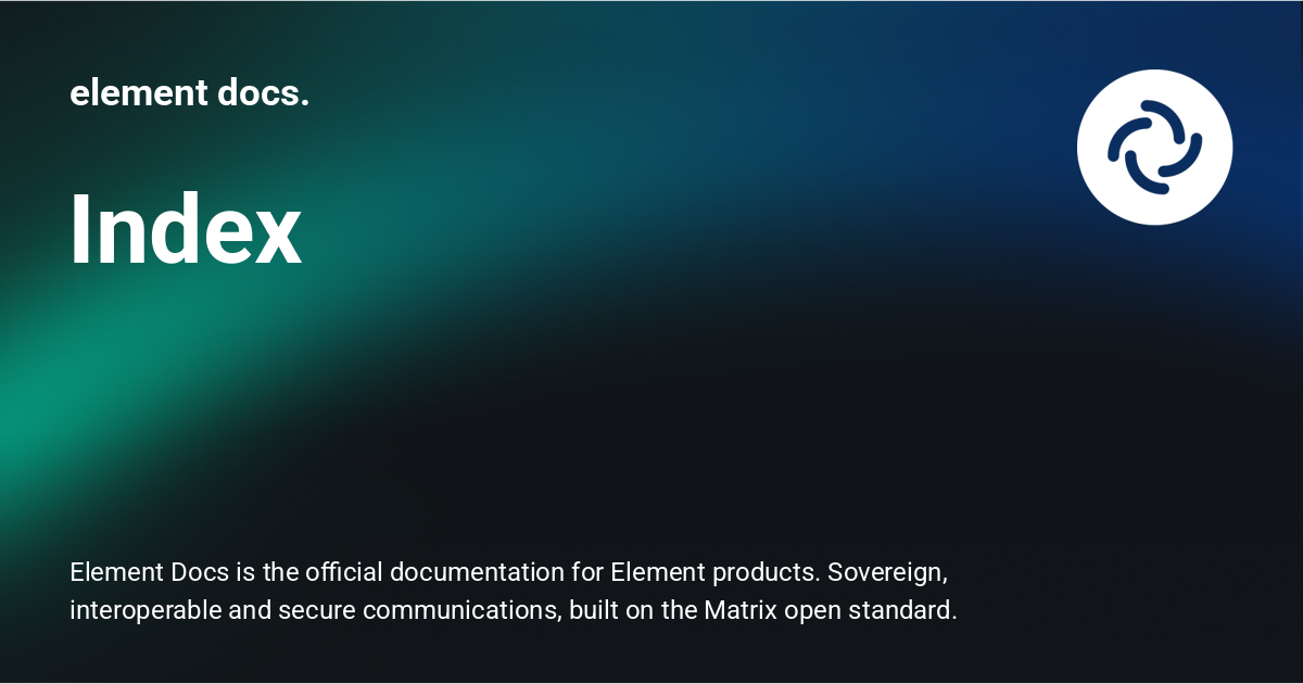 Index - element docs.