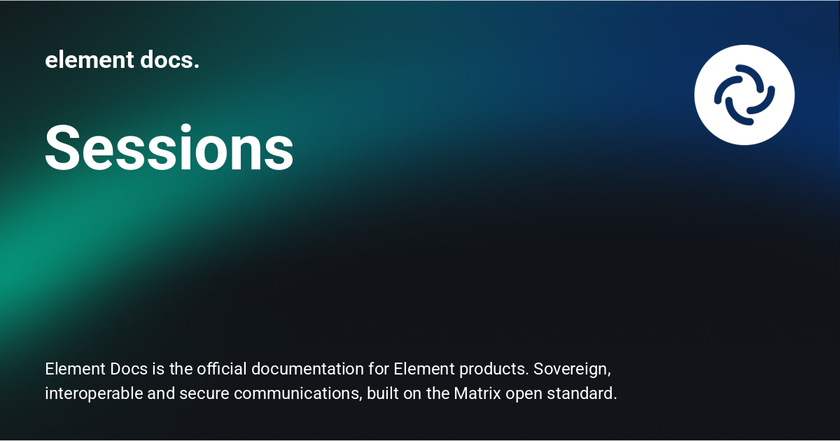 Sessions - element docs.