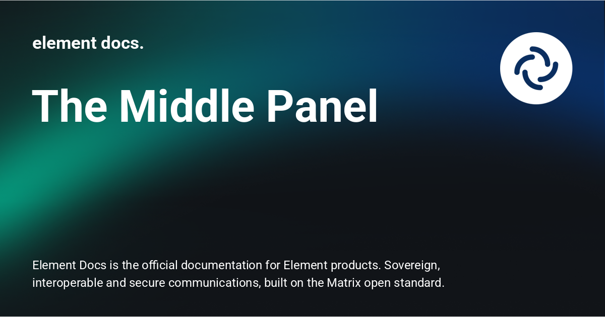 The Middle Panel - element docs.